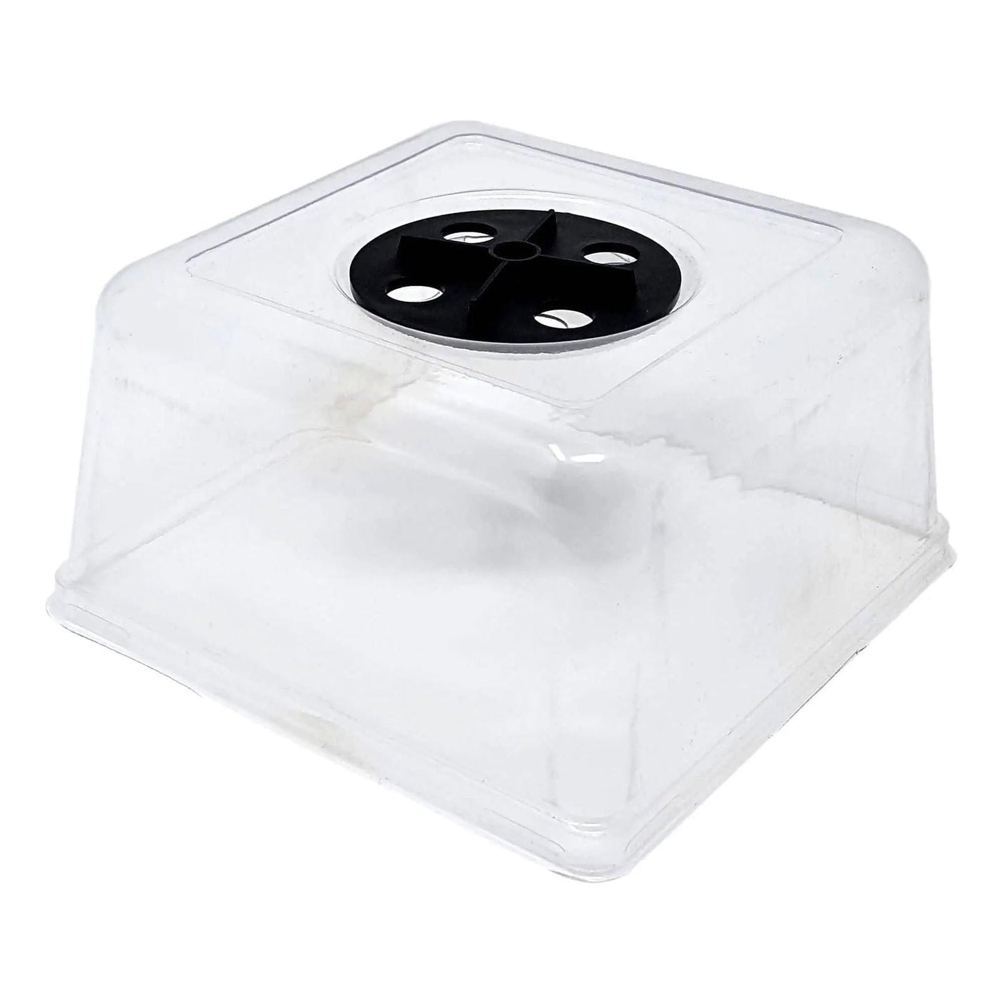 Set of 5 Bootstrap Farmer 5x5 plant humidity domes for seed starting and propagation, clear plastic covers with venting.