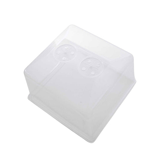 Set of 10 clear Bootstrap Farmer humidity dome tray lids for plant propagation and moisture control.