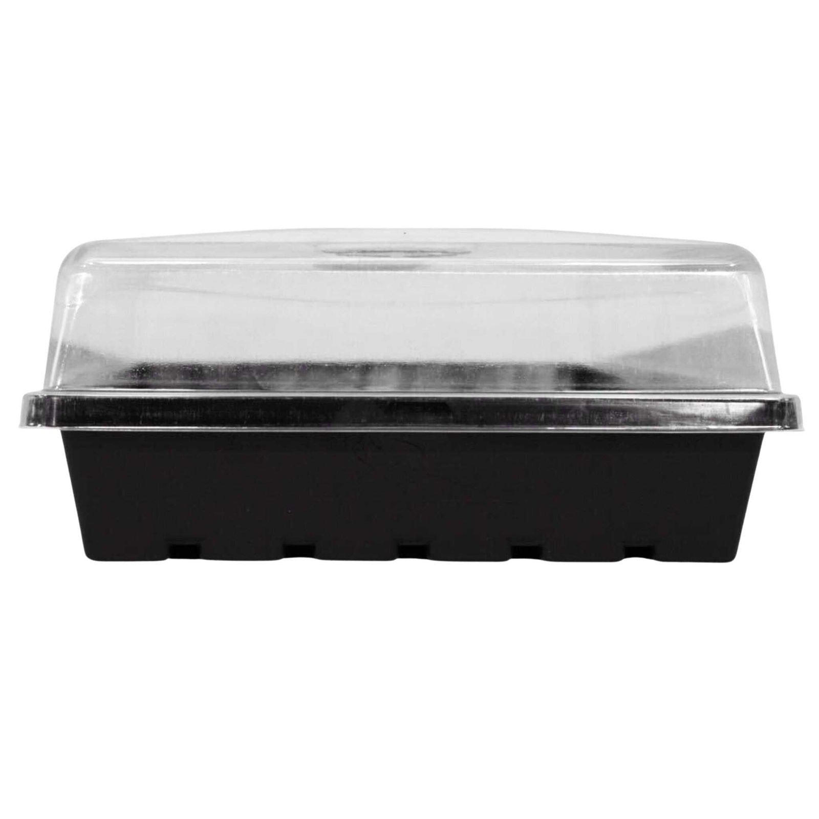 Clear 2.5-inch Bootstrap Farmer humidity dome for seedling propagation, made of durable plastic for greenhouse use.
