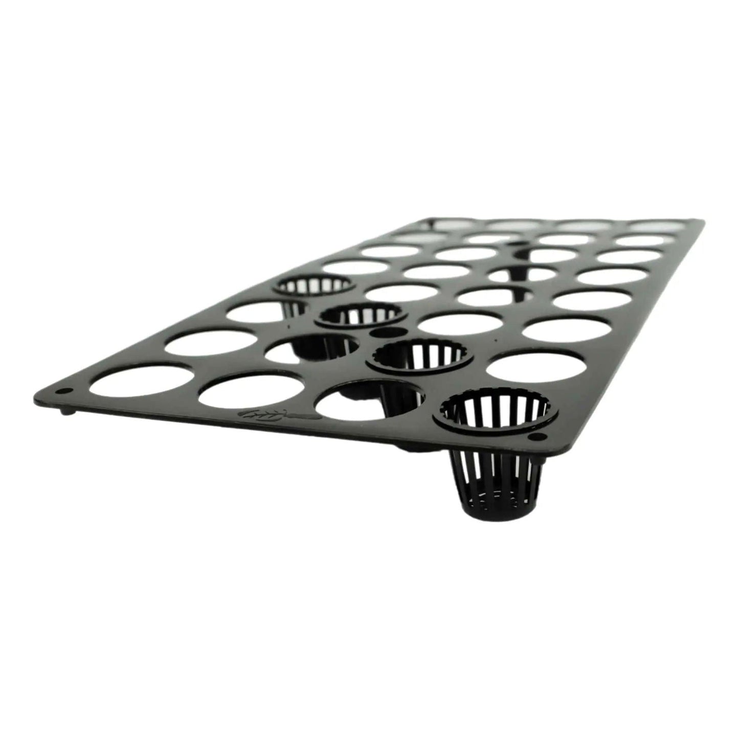 Bootstrap Farmer 10"x20" net pot tray insert with 32 holes for hydroponic systems, ideal for efficient plant growth.