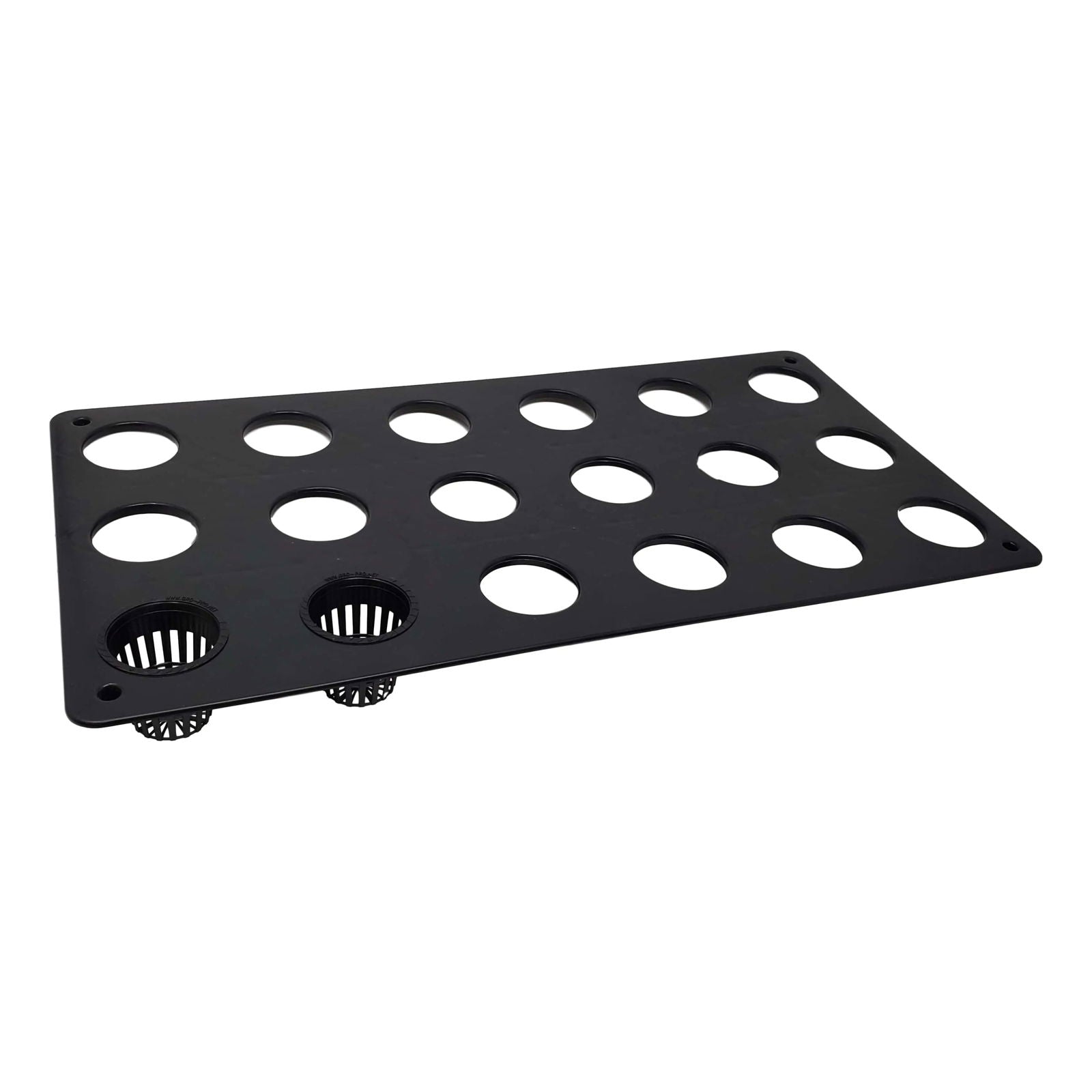 Bootstrap Farmer 18-hole net pot tray for hydroponic systems, 10x20 inches, ideal for hydroponic gardening setups.