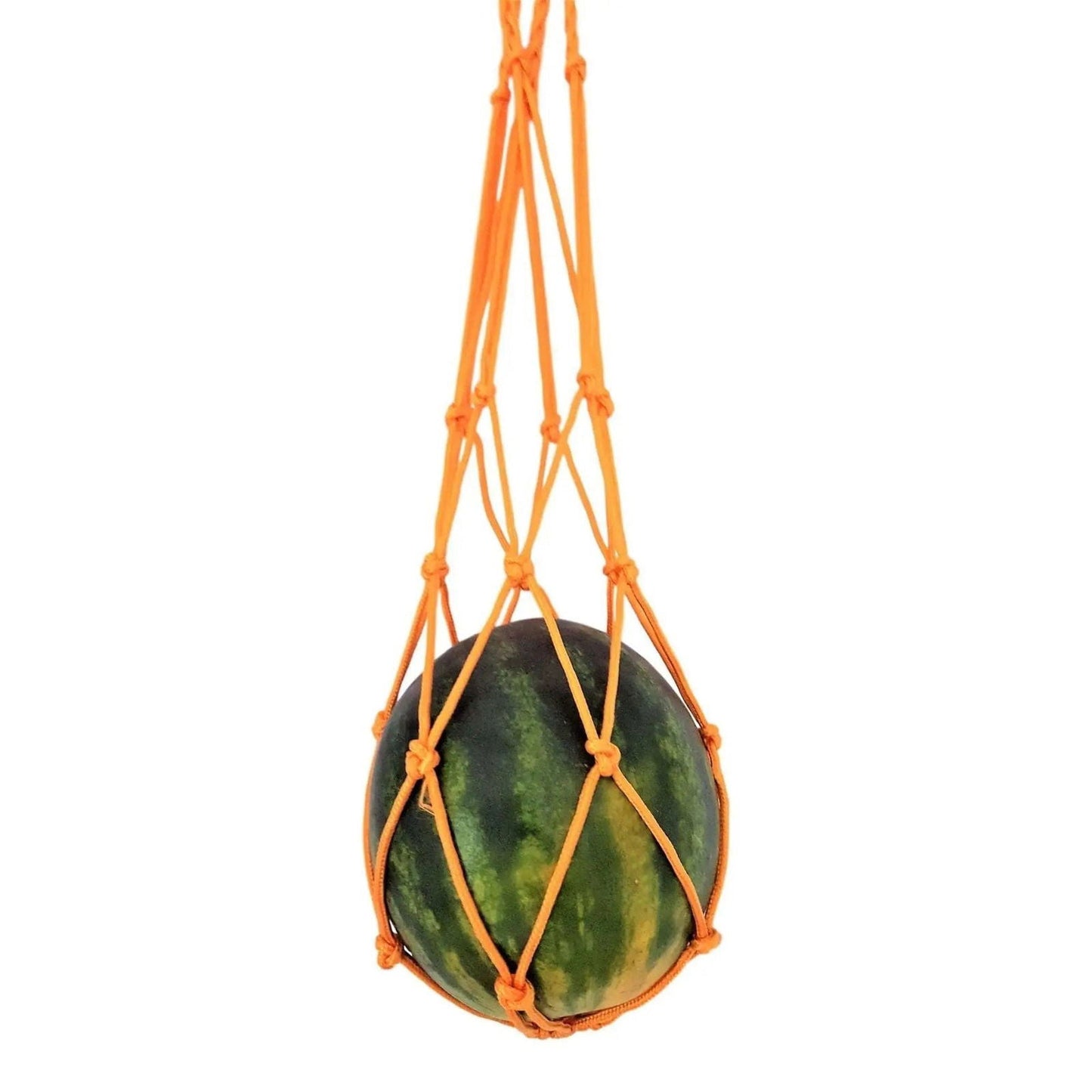 Set of 10 large Bootstrap Farmer melon nets used as melon cradles to support and protect growing melons in the garden.