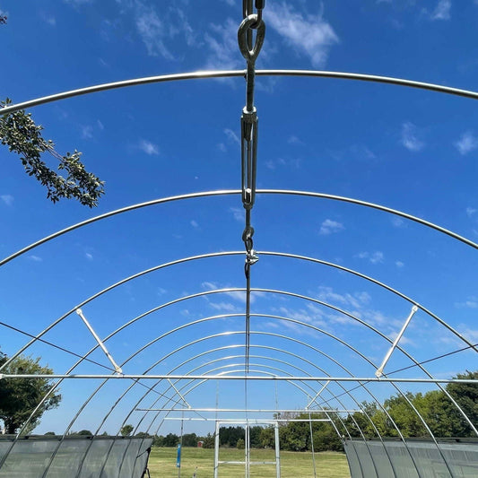 Bootstrap Farmer Complete Trellising System for plant supports, includes sturdy stakes and netting for garden cultivation.