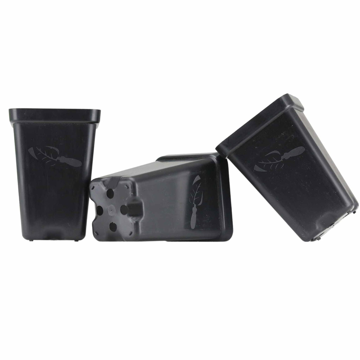 Bootstrap Farmer 2.5-inch extra strength seed starter pots, black plastic propagation containers for seedlings.