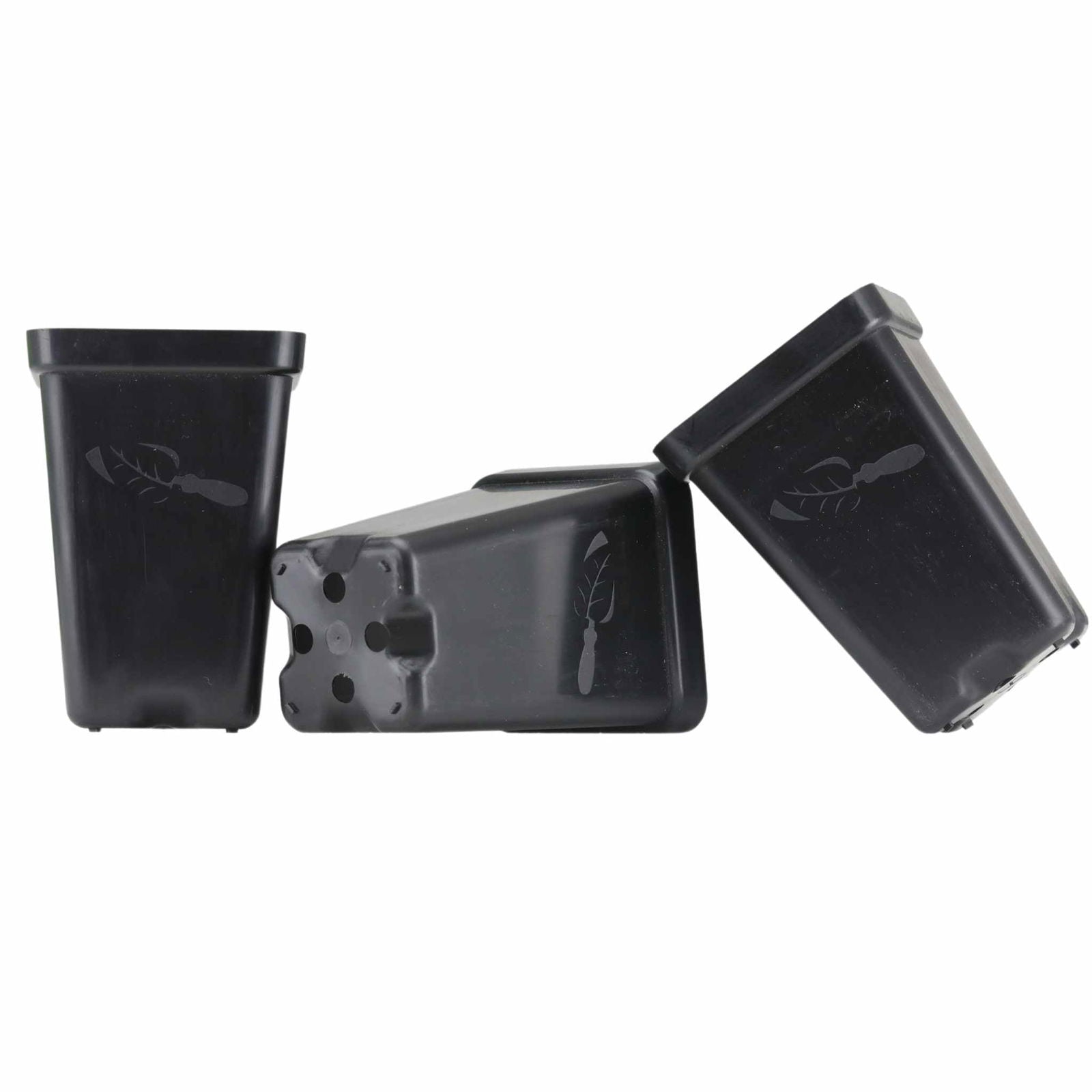 Bootstrap Farmer 2.5-inch extra strength seed starter pots, black plastic propagation containers for seedlings.