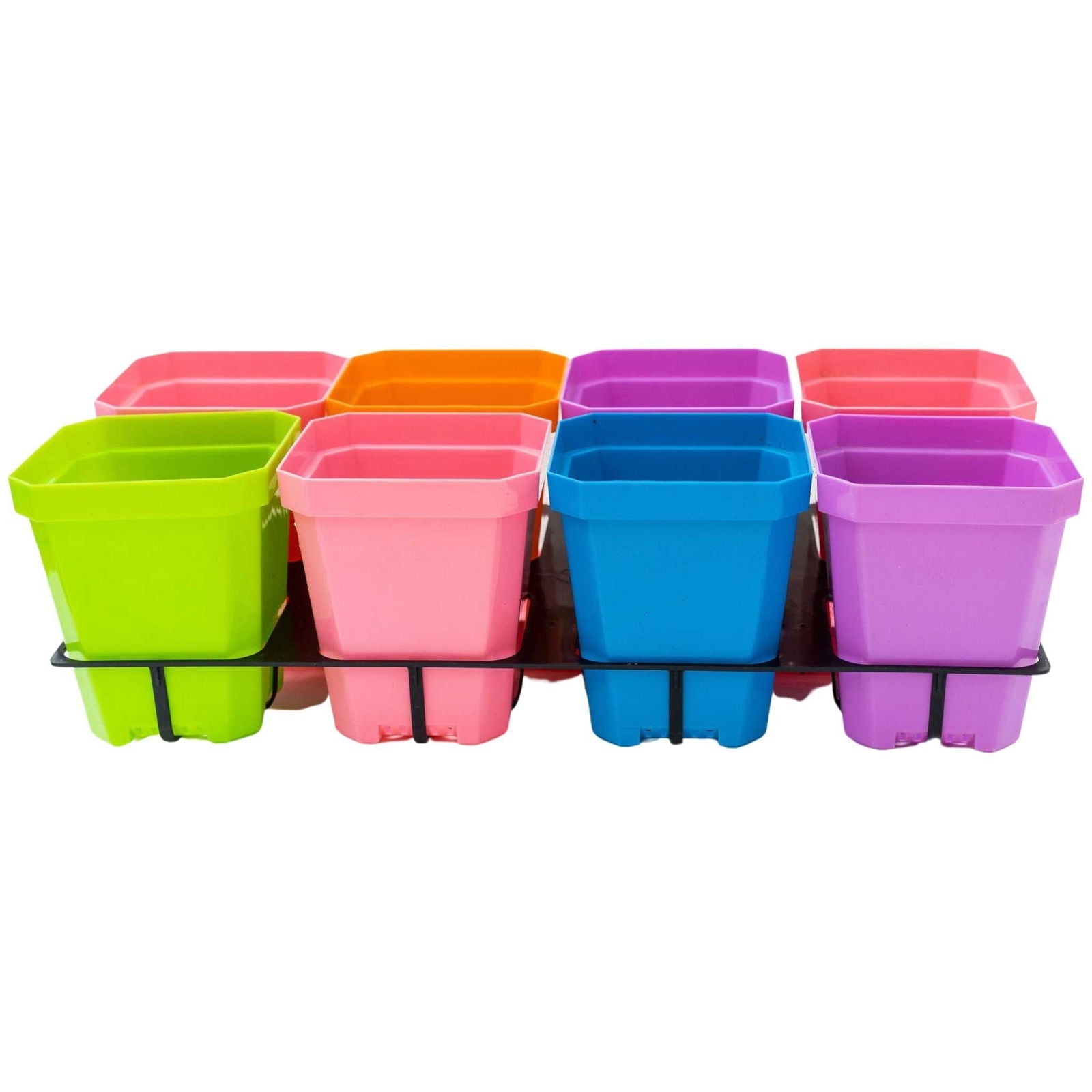 Set of 40 reusable Bootstrap Farmer 5-inch seed starting pots with inserts, multicolor plastic pots for seed propagation.
