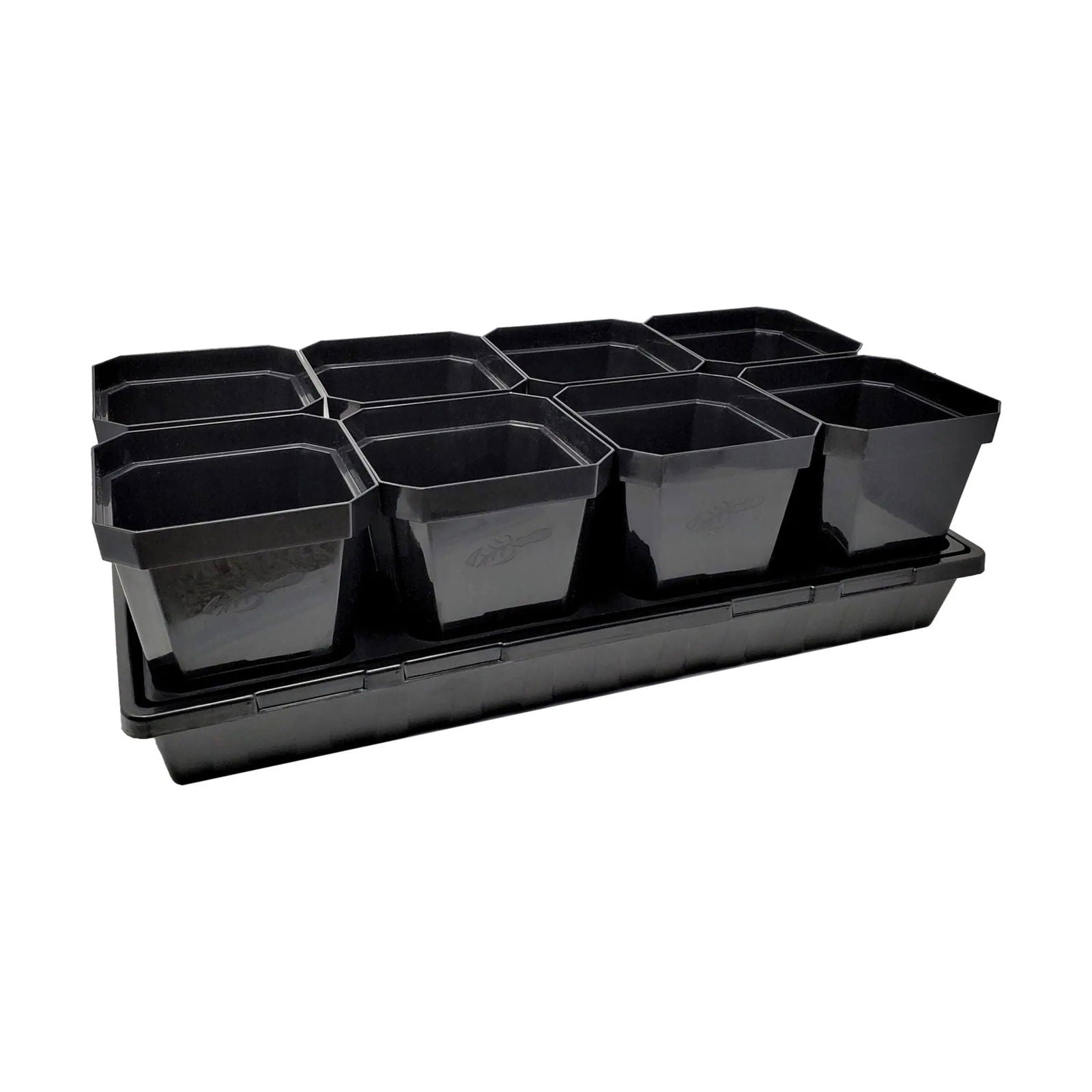 Set of eight multicolor 5-inch heavy-duty seed starting pots by Bootstrap Farmer, ideal for gardening and plant propagation.