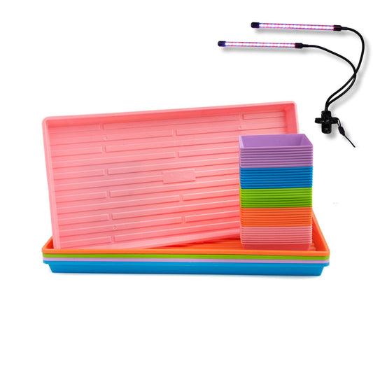 Bootstrap Farmer 5x5 Microgreens Kit with LED grow light for indoor gardening and fresh microgreens cultivation.