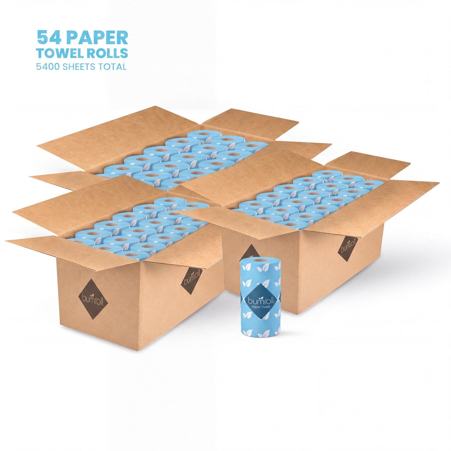 Join Bumroll bamboo toilet paper and paper towels, eco-friendly and made in the USA, with a roll of 54 plant-based paper towels.