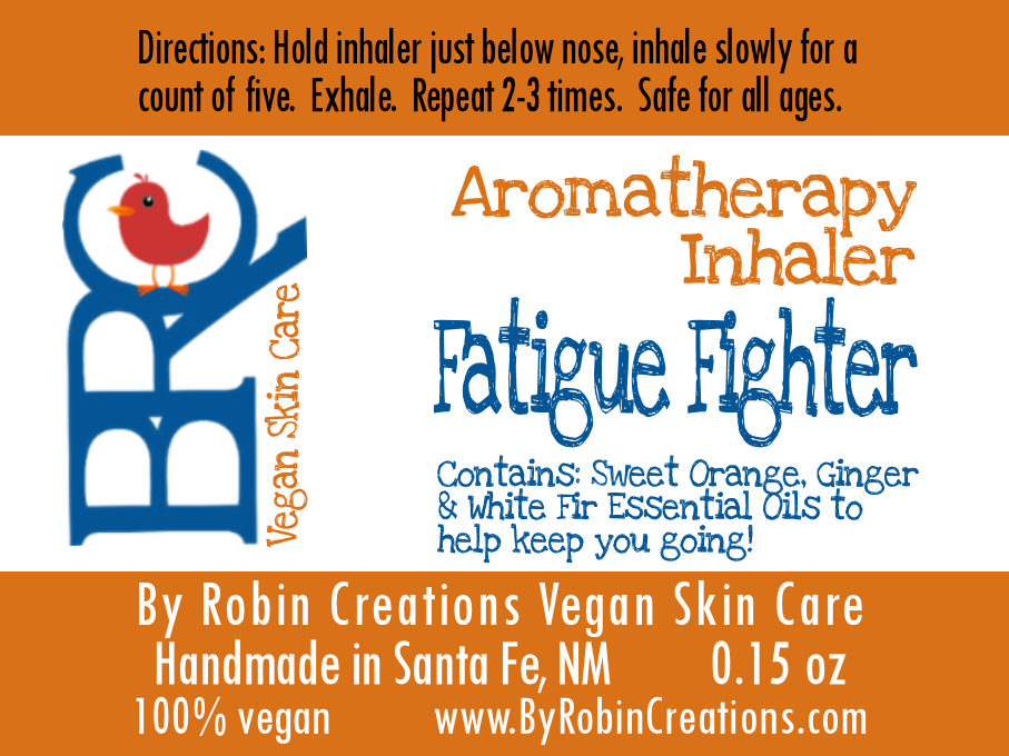 By Robin Creations fatigue fighter aromatherapy inhaler for relaxation, plastic container with natural essential oils inside