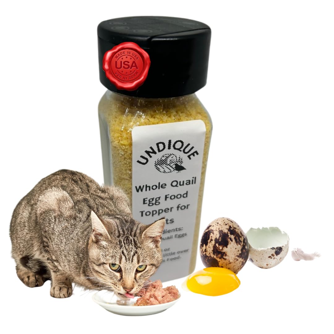 Quailicious Boost high-protein quail egg cat food topper by Quailz.com, freeze-dried, grain-free, digestive health support for cats.