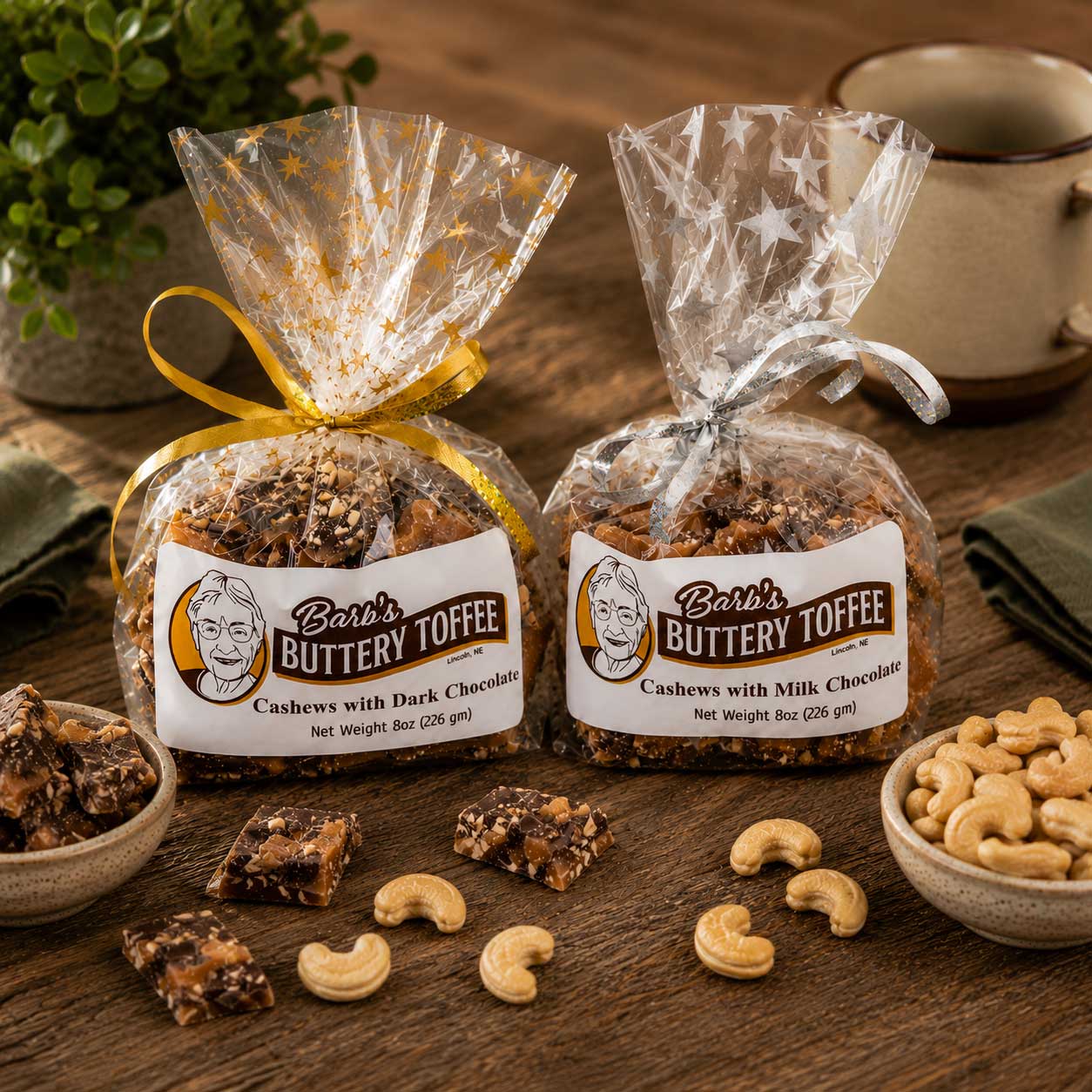 Homemade Milk Chocolate Toffee | 8 oz | Multiple Nut Options | Barb's Buttery Toffee