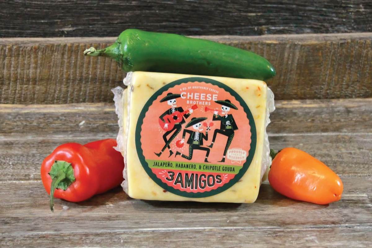 Cheesy Birthday Gift Basket by Cheese Brothers, Inc. featuring assorted cheeses, snacks, and birthday-themed treats.