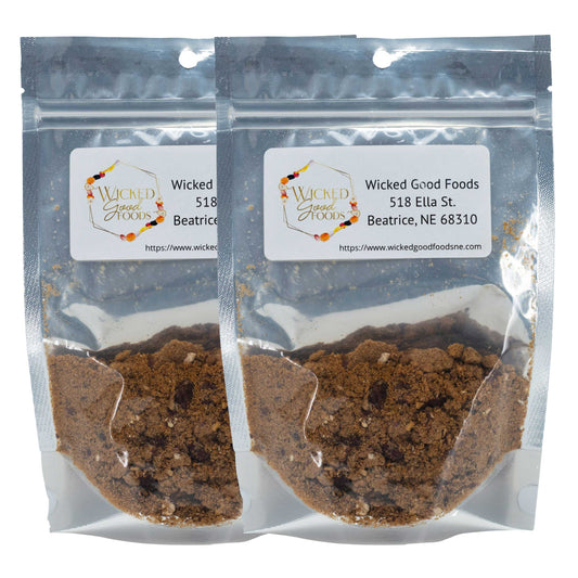 Two 2 oz packs of Wicked Good Foods Freeze Dried Chili Soup in a food multipacks package, ready for cooking or storage.