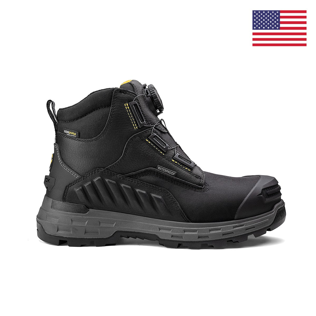 Black Wildwood 6-inch composite toe work boot by Chinook® Footwear with Turbolace™ lacing system, made in the USA.