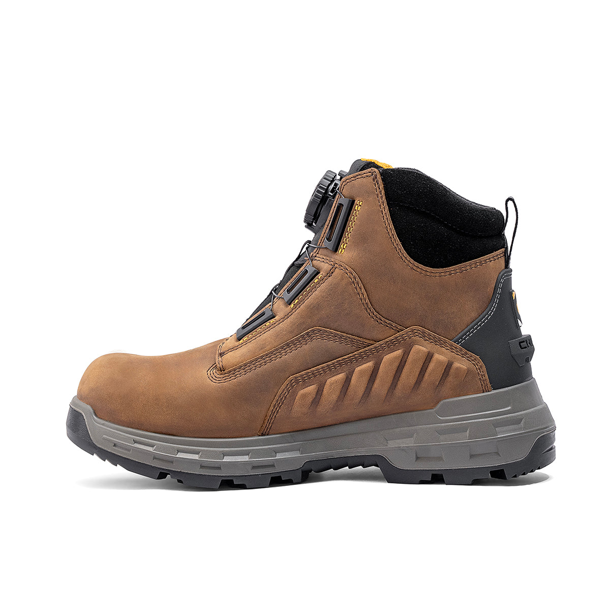 Brown Wildwood 6-inch soft toe Turbolace™ work boot by Chinook® Footwear, made in the USA, featuring sturdy leather and work-ready design.