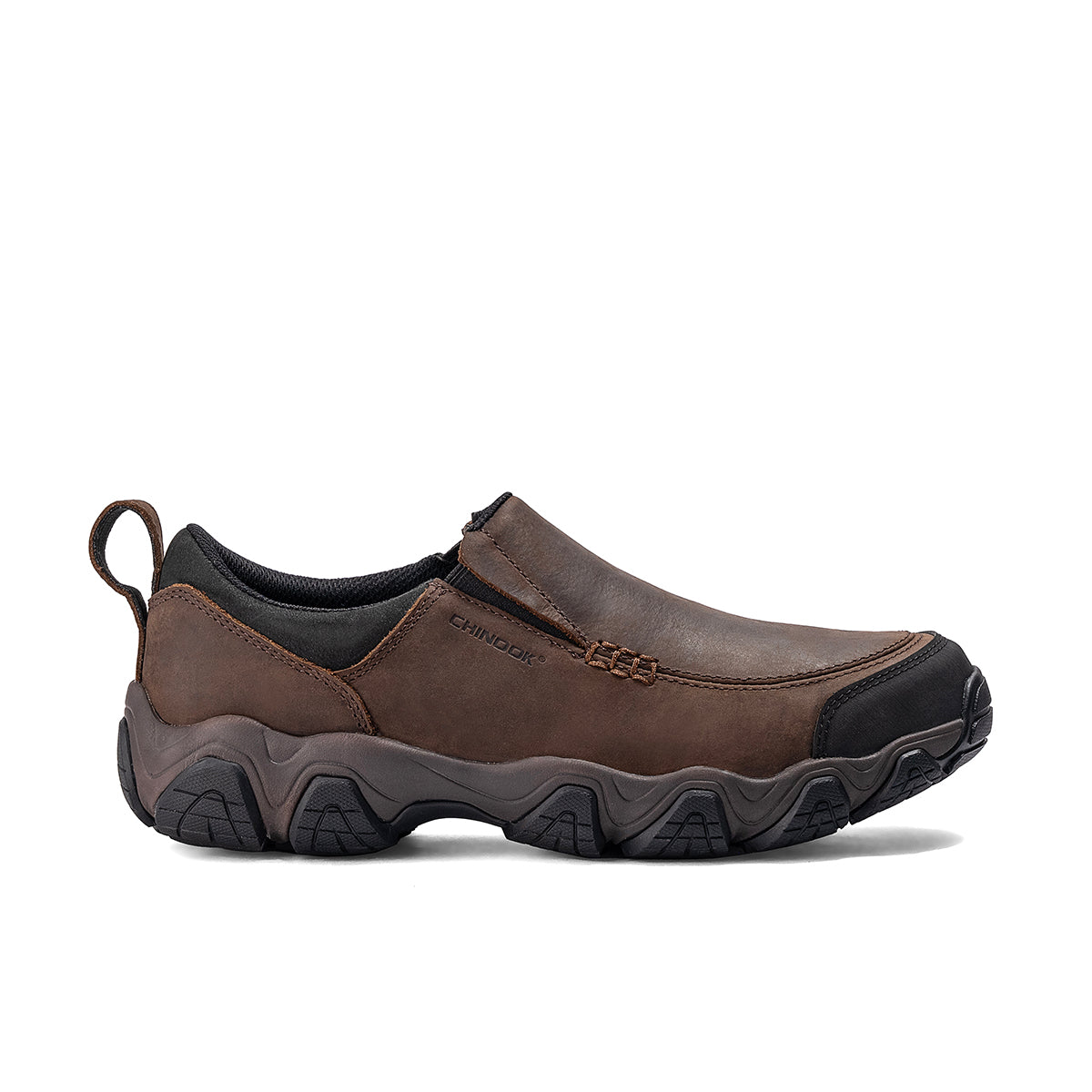 Brown Kelly Leather Slip-On Shoe by Chinook® Footwear, showcasing the sleek design and smooth leather finish.