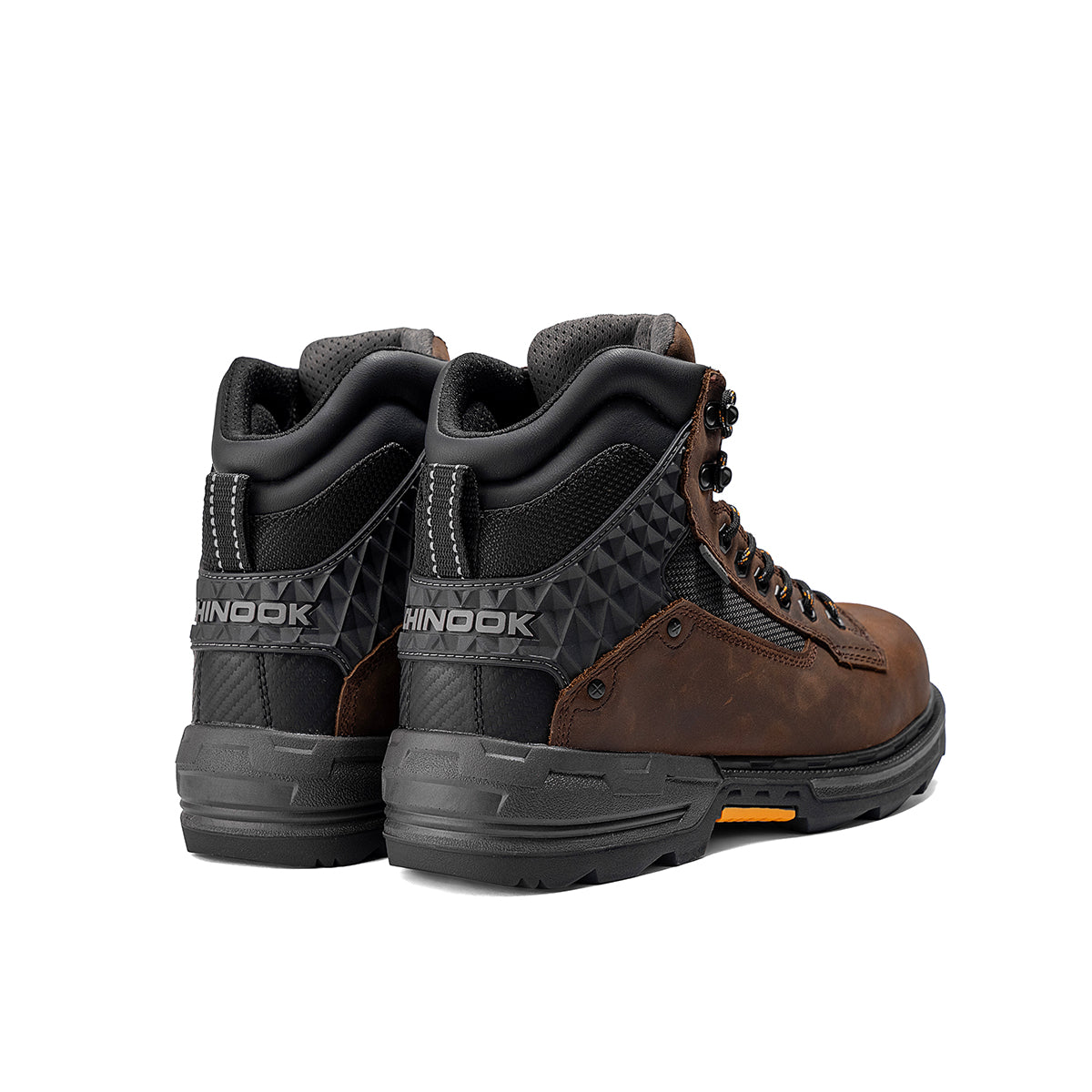 Brown Chinook® waterproof work boot with 6-inch plain toe, designed for durability and safety in industrial settings.