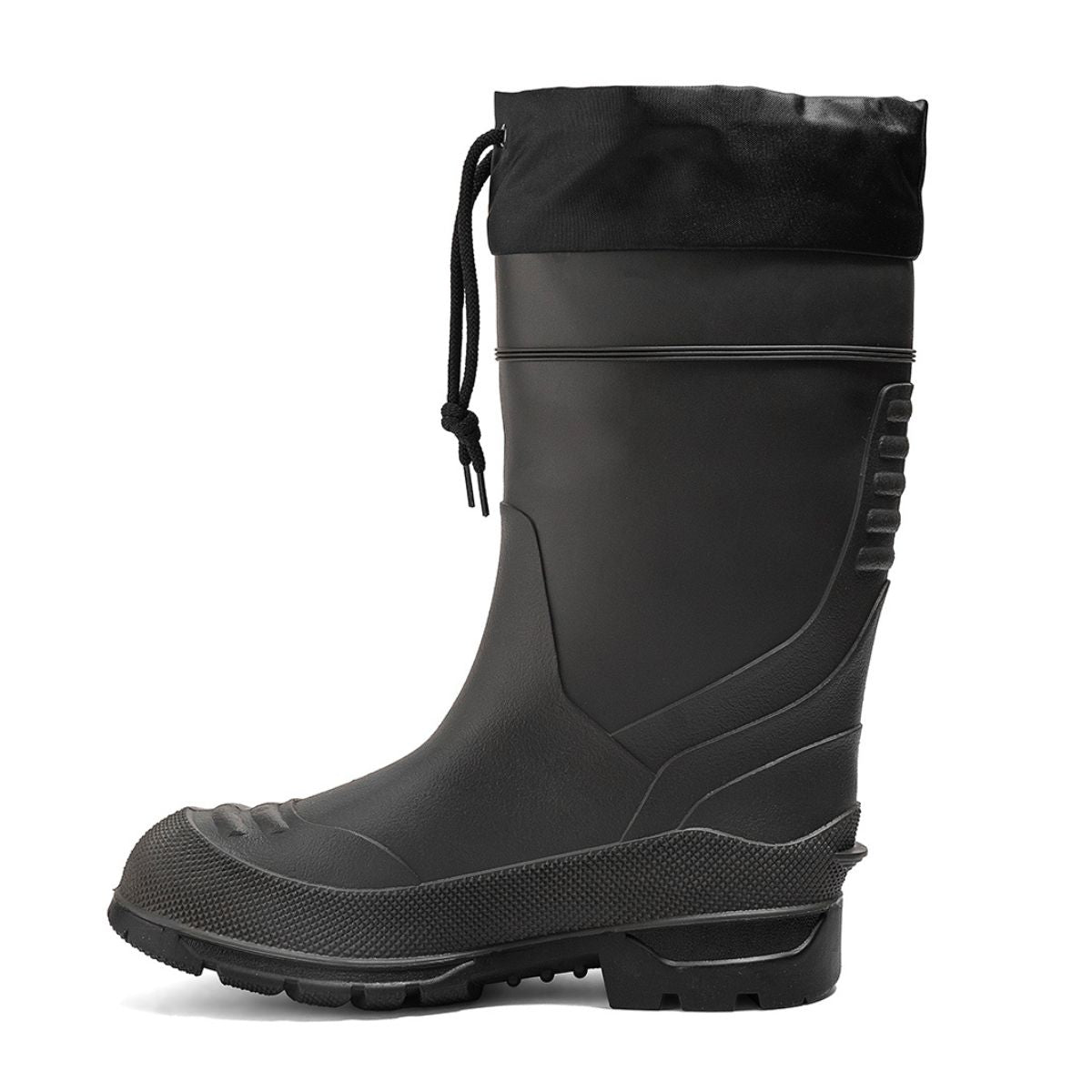 Black Chinook® Badaxe Regrind 15-inch waterproof rubber boots with sturdy soles and secure fit for outdoor work.