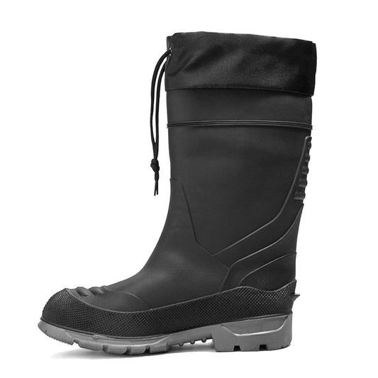 Black Chinook® Badaxe waterproof rubber boot with sturdy rubber construction and slip-resistant sole for outdoor wear.