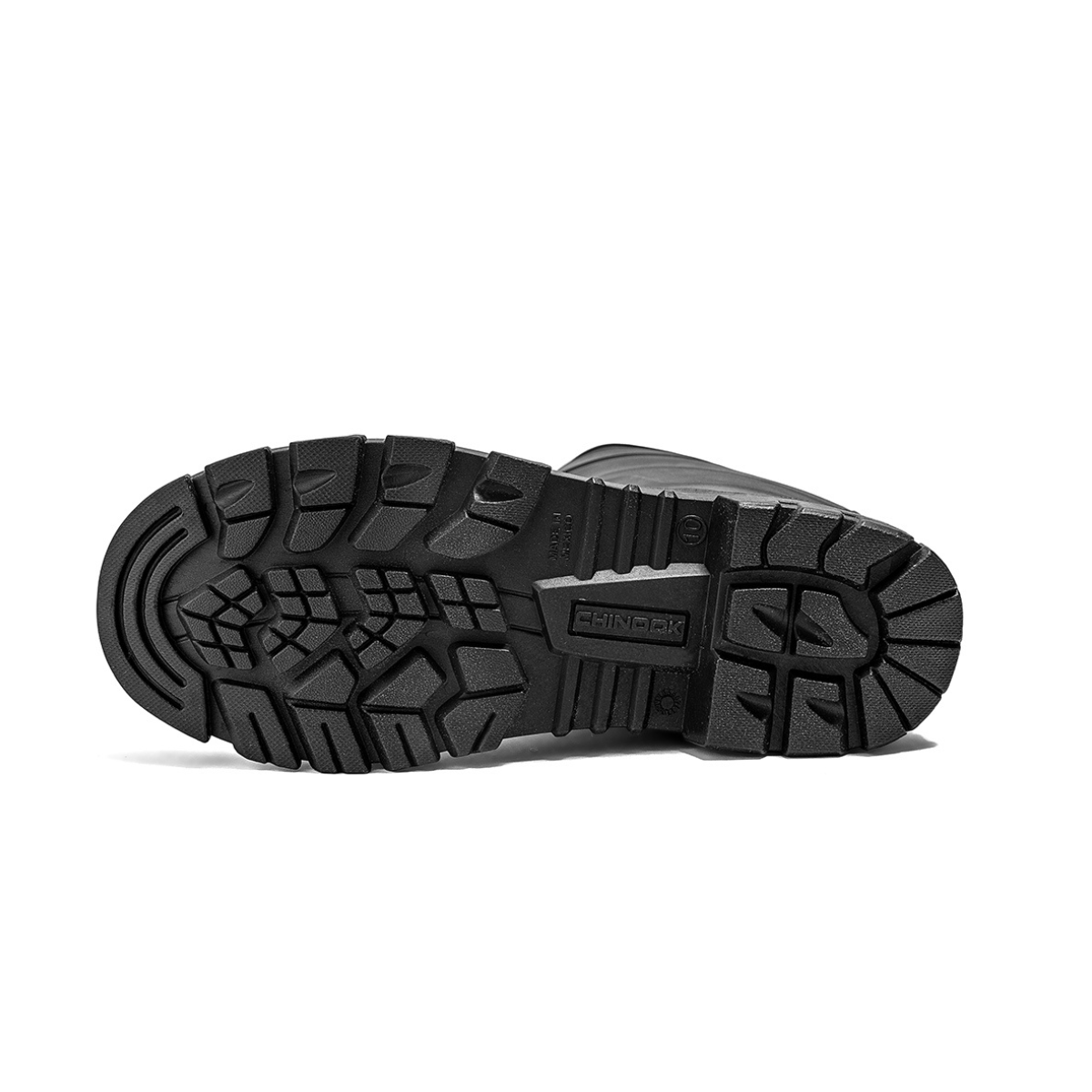 Chinook® Kickaxe Regrind 15-inch eco-friendly waterproof rubber boot in black with sturdy rubber construction and waterproof design