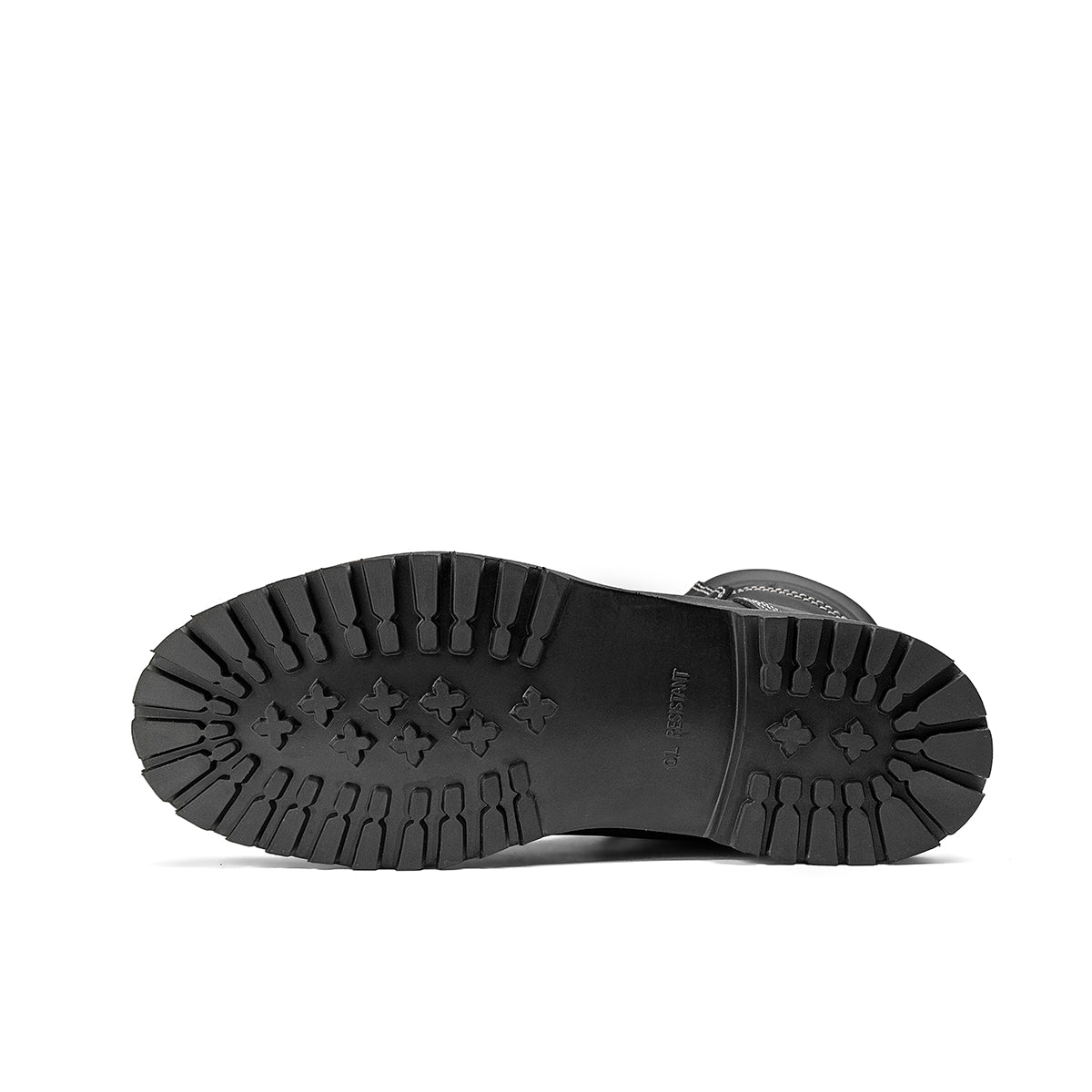 Chinook® Logger 8-inch men's waterproof black work boot with sturdy leather construction and rugged sole.