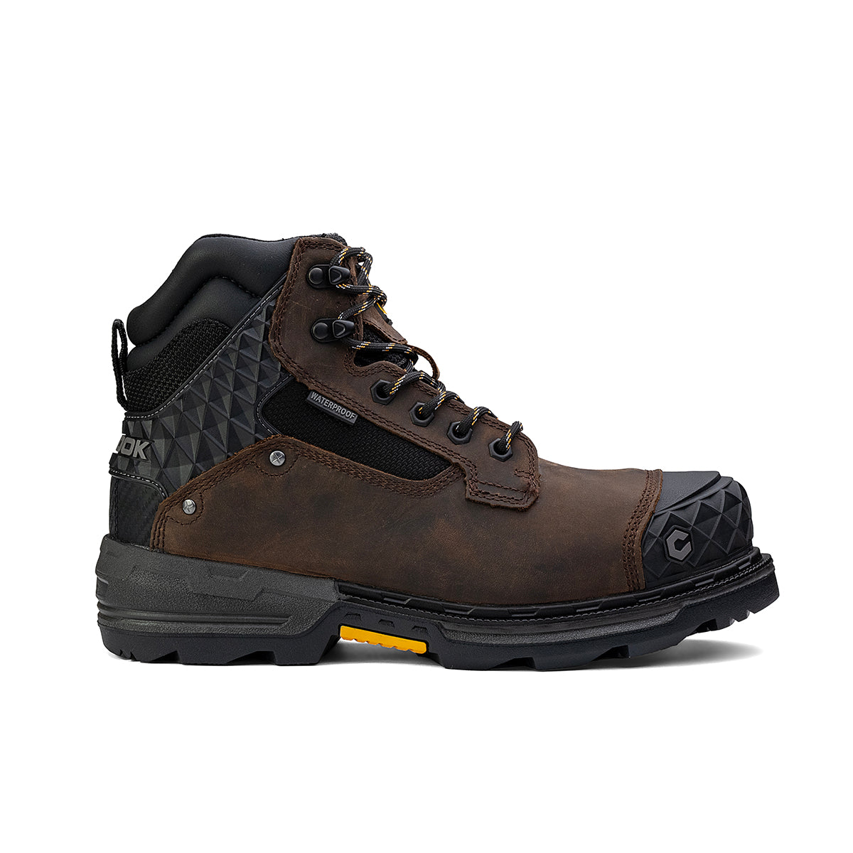 Brown Chinook® Work Boot with 6-inch composite toe and waterproof design, suitable for heavy-duty work environments.