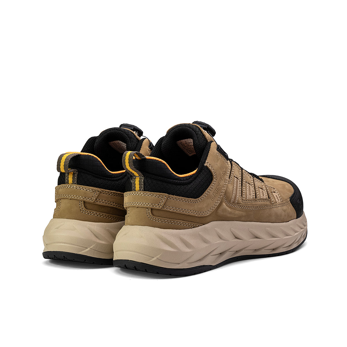 Chinook® Footwear Pro Safety low composite toe work shoe in tan, casual style with durable design and safety features.