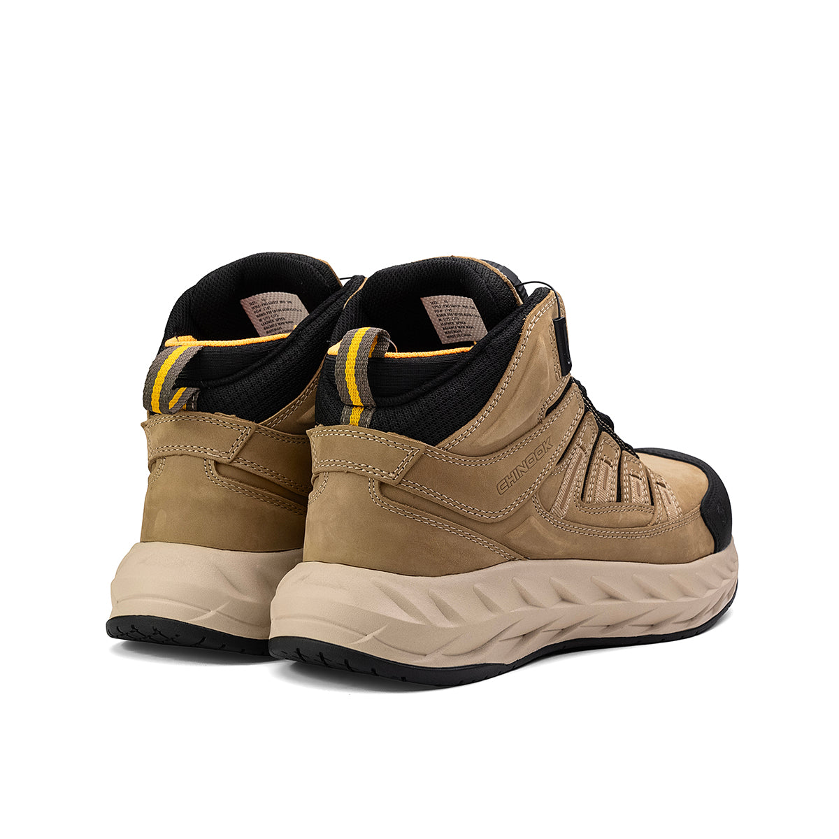 Chinook® Work/Casual Pro Safety Mid 6" composite toe men's shoe in tan with sturdy sole and protective design.