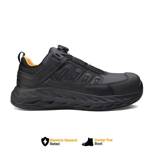 Black Chinook® Footwear Pro Safety Low Composite Toe Shoe, work and casual footwear with a protective toe and comfortable fit.