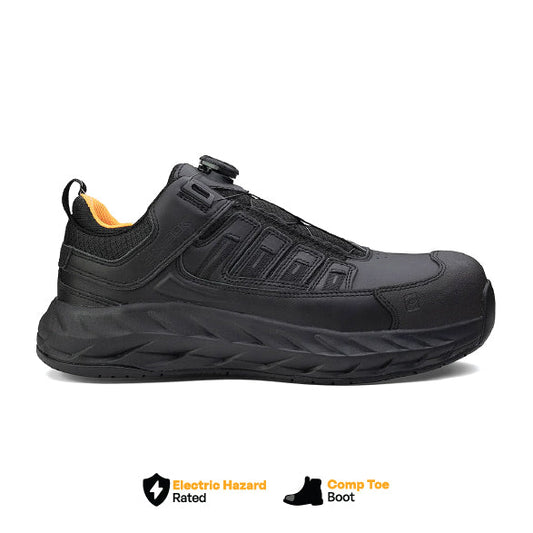 Black Chinook® Footwear Pro Safety Low Composite Toe Shoe, work and casual footwear with a protective toe and comfortable fit.