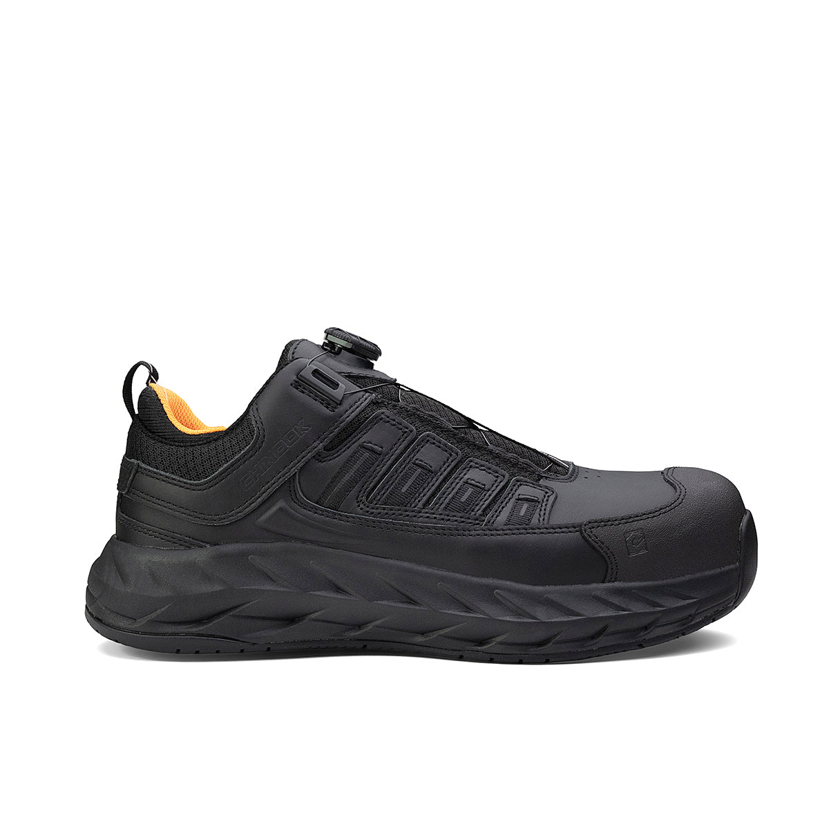 Black Chinook® Safety Low Composite Toe Shoe, work and casual footwear with protective toe cap and sturdy design.