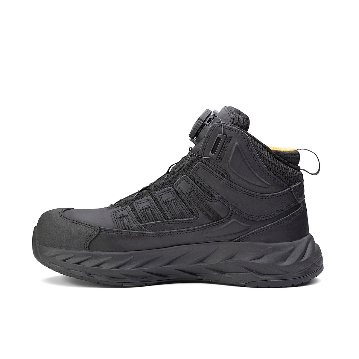 Chinook® black Pro Safety Mid 6-inch composite toe work boot with durable leather upper and slip-resistant sole.