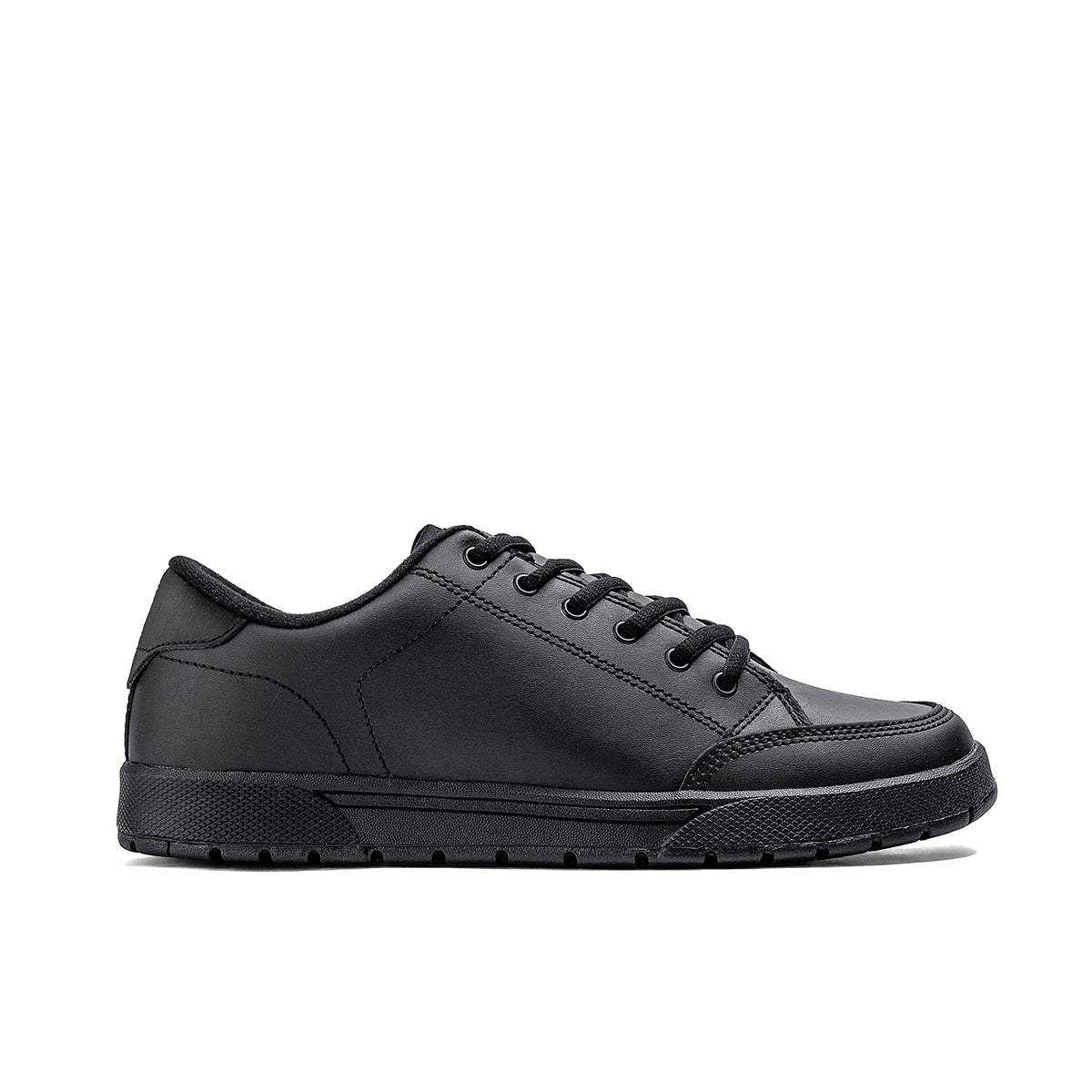 Chinook® men's black skater non-slip shoes, casual and work footwear with durable slip-resistant soles.