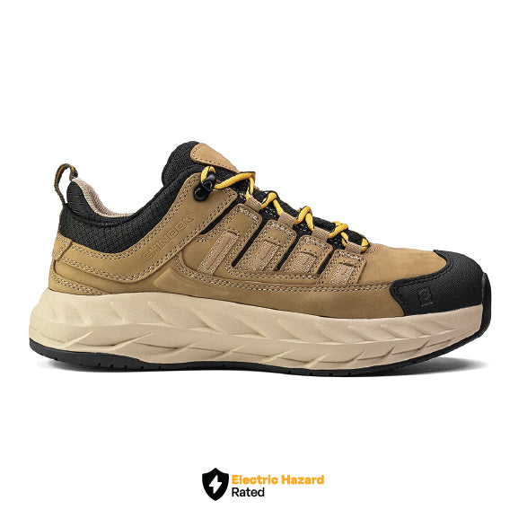 Chinook® waterproof tan men's lace-up work and casual shoe with low profile and sturdy design for outdoor and everyday wear.