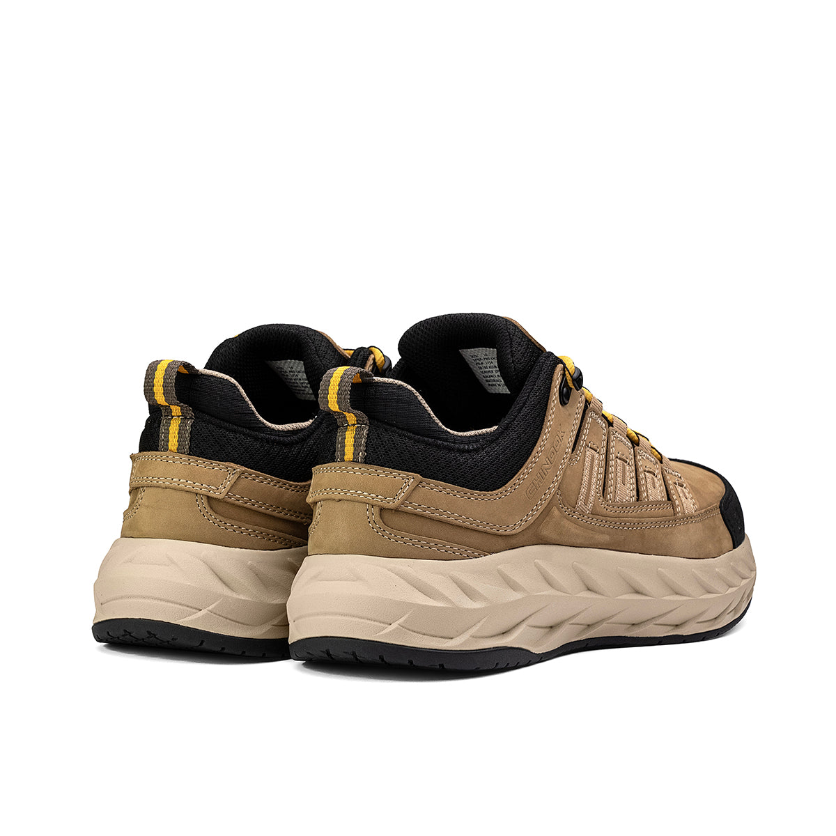 Chinook® waterproof men's tan lace-up work and casual shoe with low profile and sturdy design for versatile wear.