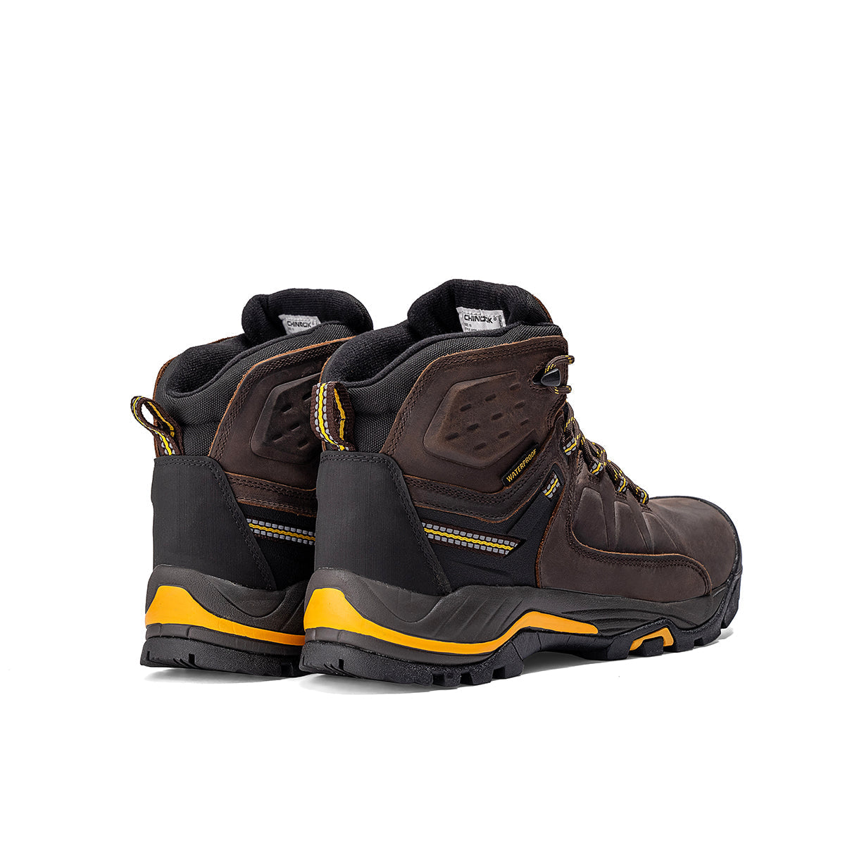 Chinook® Appalachia 6" waterproof leather work hiker boot in brown, featuring sturdy construction and rugged outdoor design.