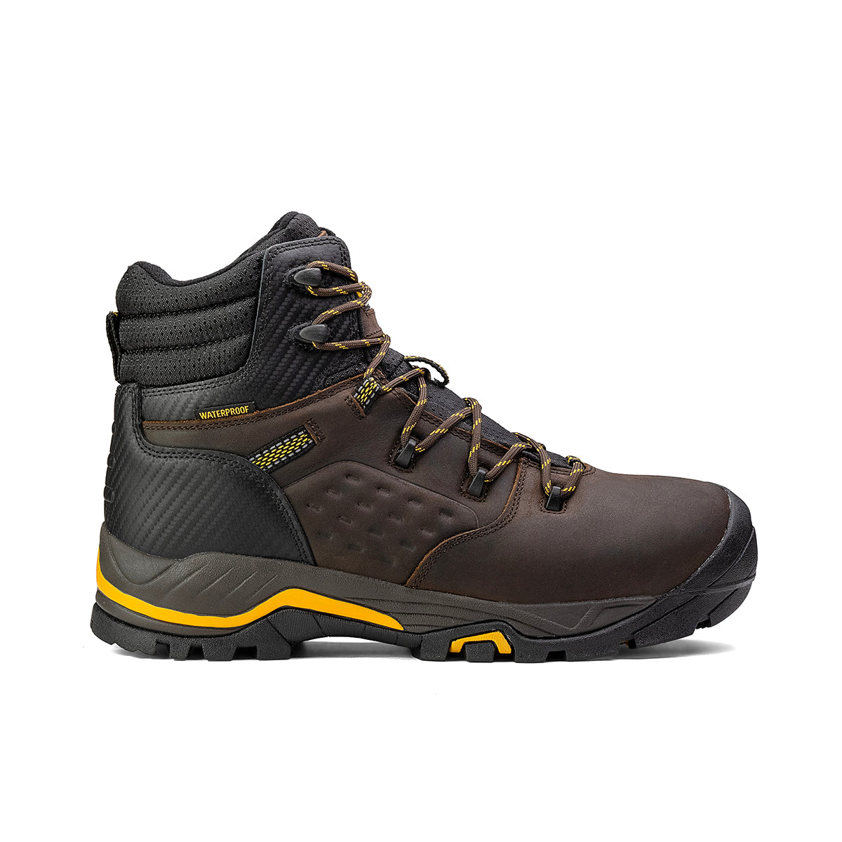 Chinook® Olympic brown waterproof work hiker boot with composite toe, rugged outsole, and sturdy design for safety and durability.