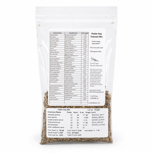 Petite Clay Tolerant Nebraska Wildflower Seed Mix by Prairie Legacy Inc., 1.44 oz packet