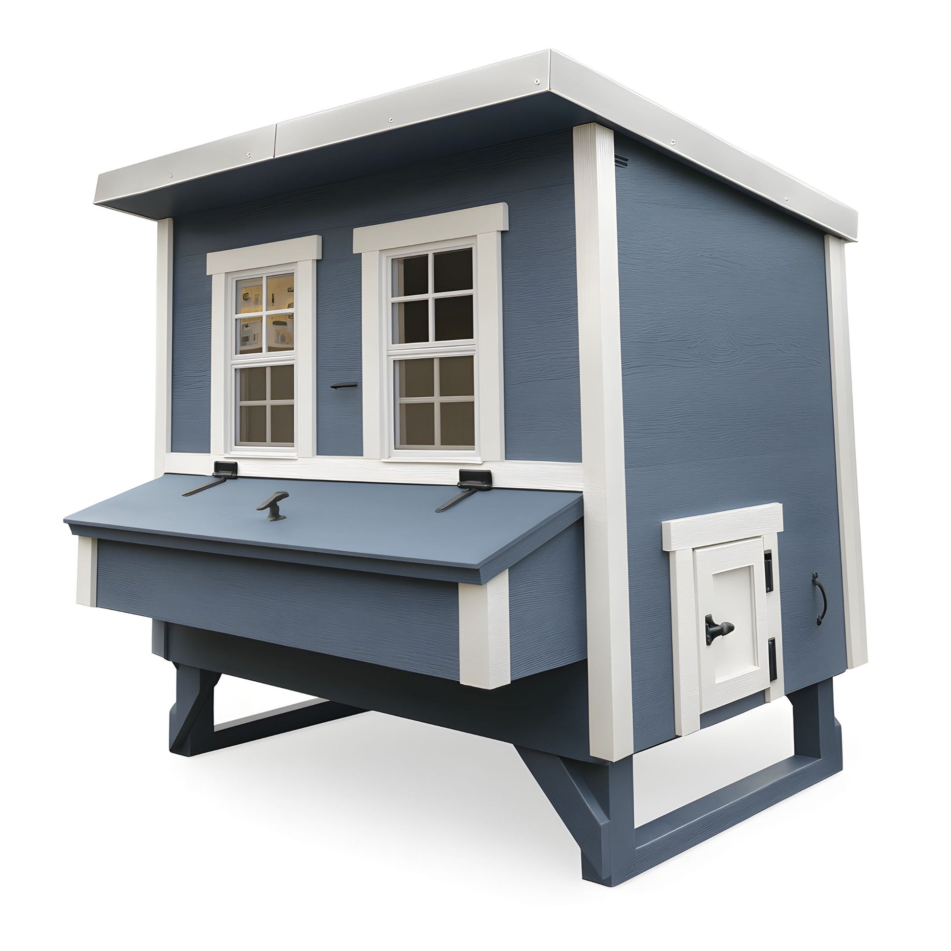 OverEZ large chicken coop for up to 15 chickens, shown from the side, featuring spacious design and sturdy construction.