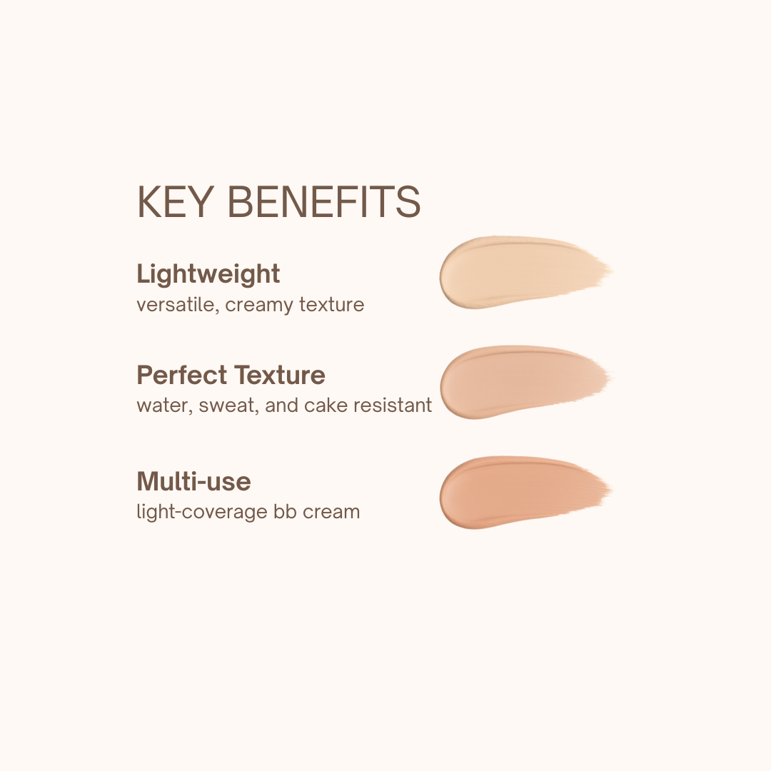 Cream organic concealer by Taylor Made Organics, lightweight and versatile, shown in a sleek tube with natural ingredients.