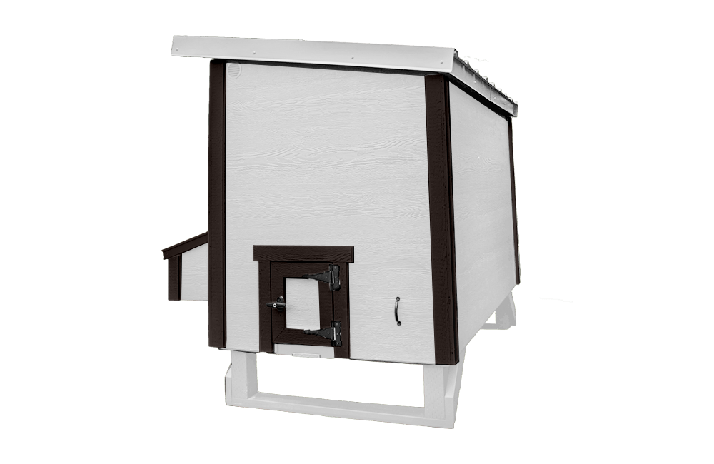 Black large chicken coop by OverEZ with spacious design for up to 15 chickens, featuring a sturdy structure and ventilation.