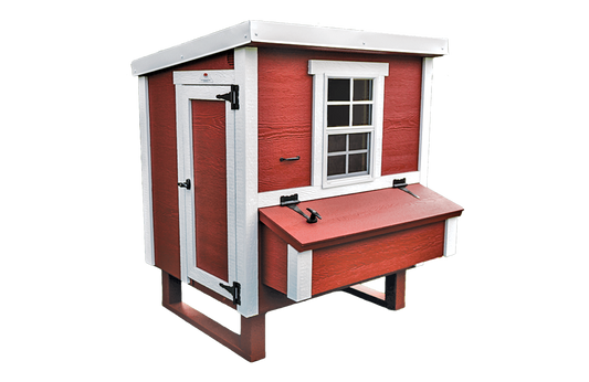 OverEZ medium chicken coop designed for up to 10 chickens, featuring a bright, well-ventilated design with secure door and nesting area.