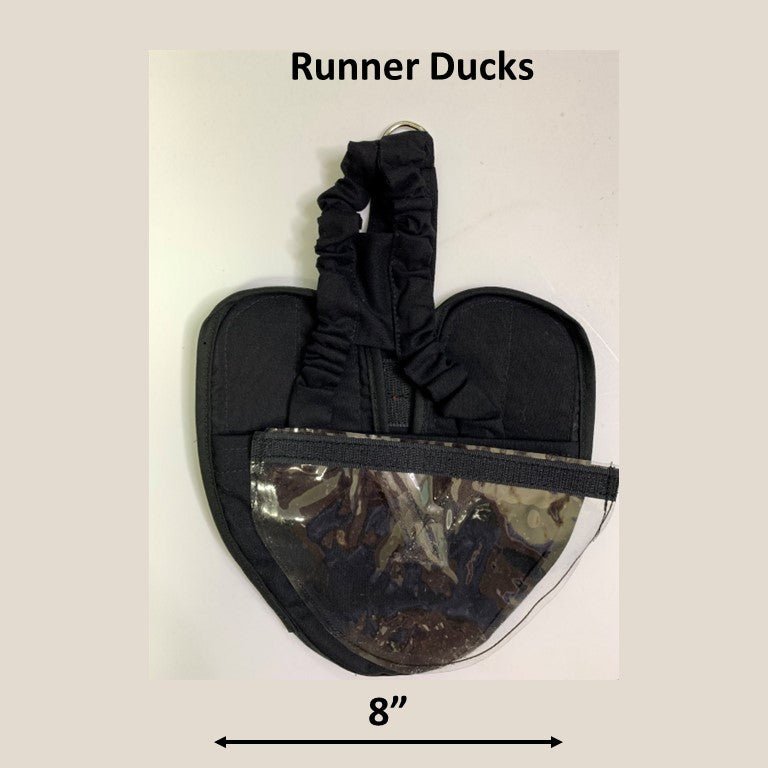 Crazy K Farm duck and goose diaper with removable liners, featuring adjustable chest tabs on a hen holster-style design.