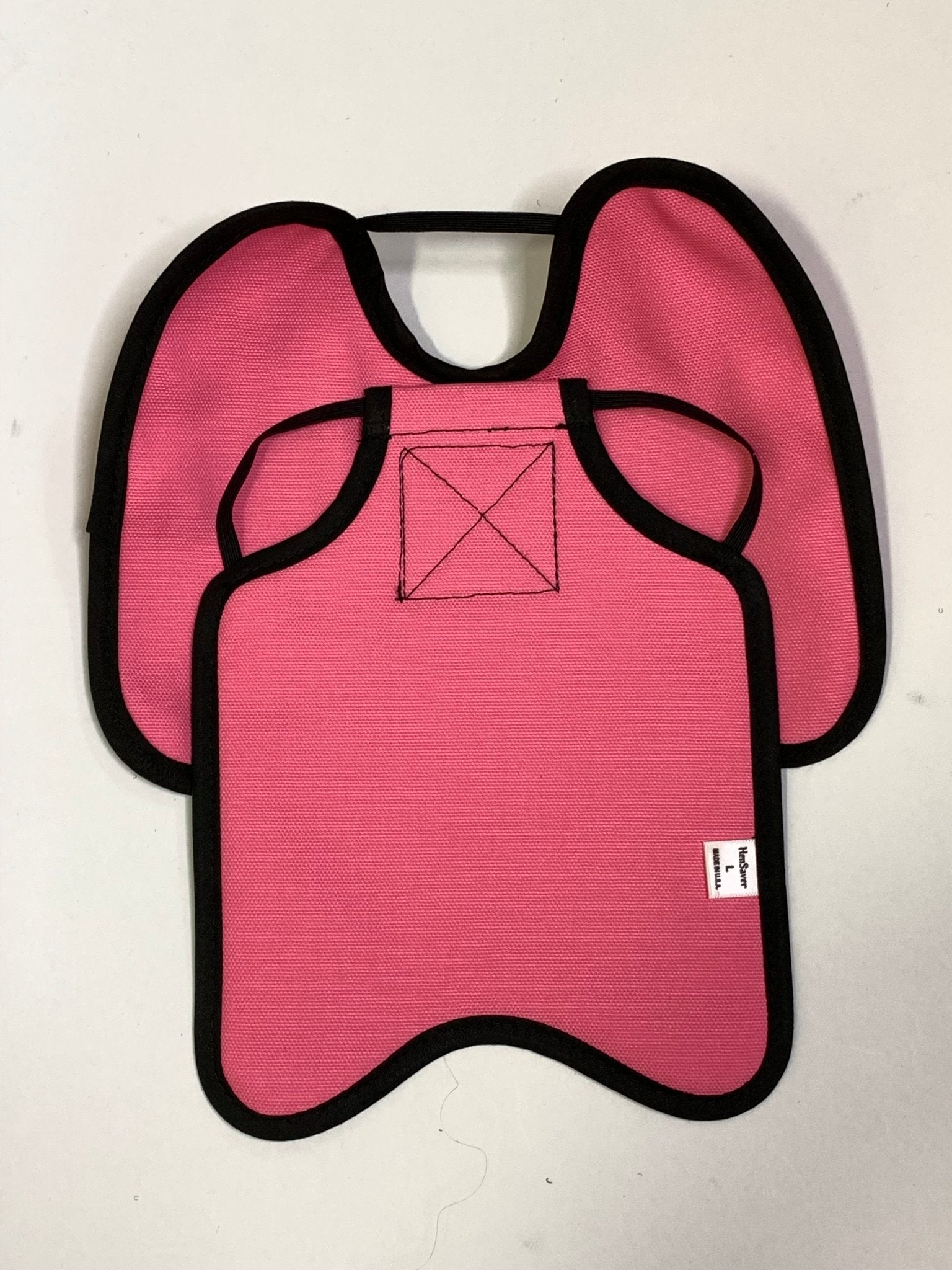 Navy Hen Saver chicken apron with shoulder protectors for hens, made by Crazy K Farm Pet and Poultry, designed to shield hens from pecking.