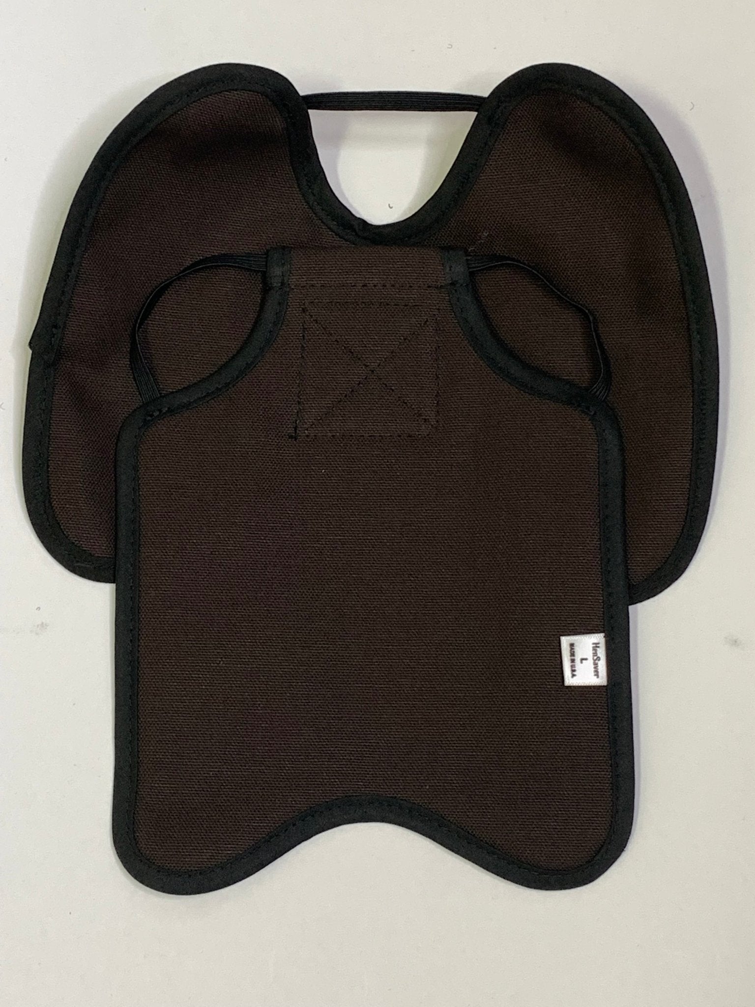 Navy Hen Saver chicken saddle with shoulder protectors for hens, made by Crazy K Farm Pet and Poultry, designed for large chickens.