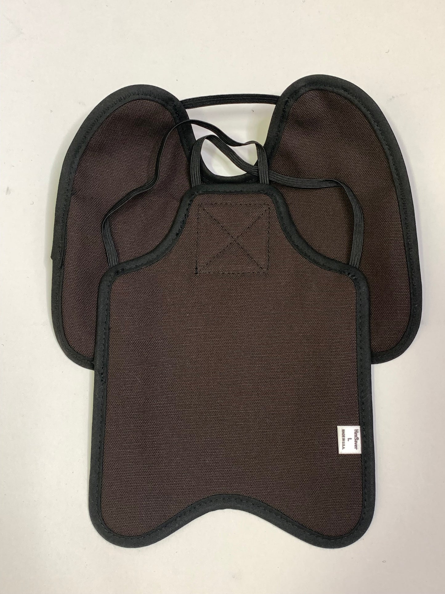 Navy Hen Saver chicken saddle with shoulder protectors for hens, made by Crazy K Farm Pet and Poultry, designed to prevent feather damage.