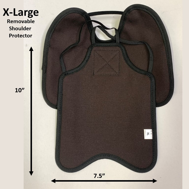 Navy Hen Saver chicken saddle for hens with shoulder protectors, made by Crazy K Farm Pet and Poultry, designed for large chickens.