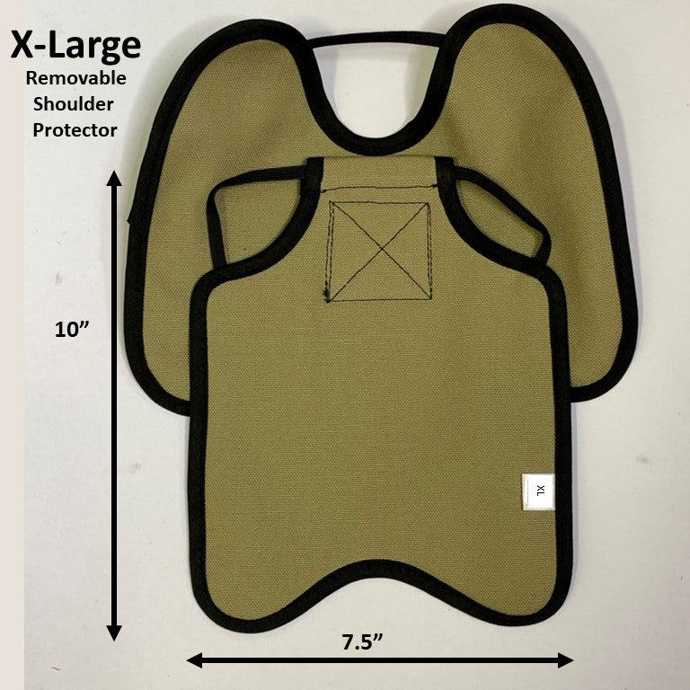 Navy hen apron with shoulder protectors for chickens, made by Crazy K Farm Pet and Poultry, designed to shield hens from feather pecking.
