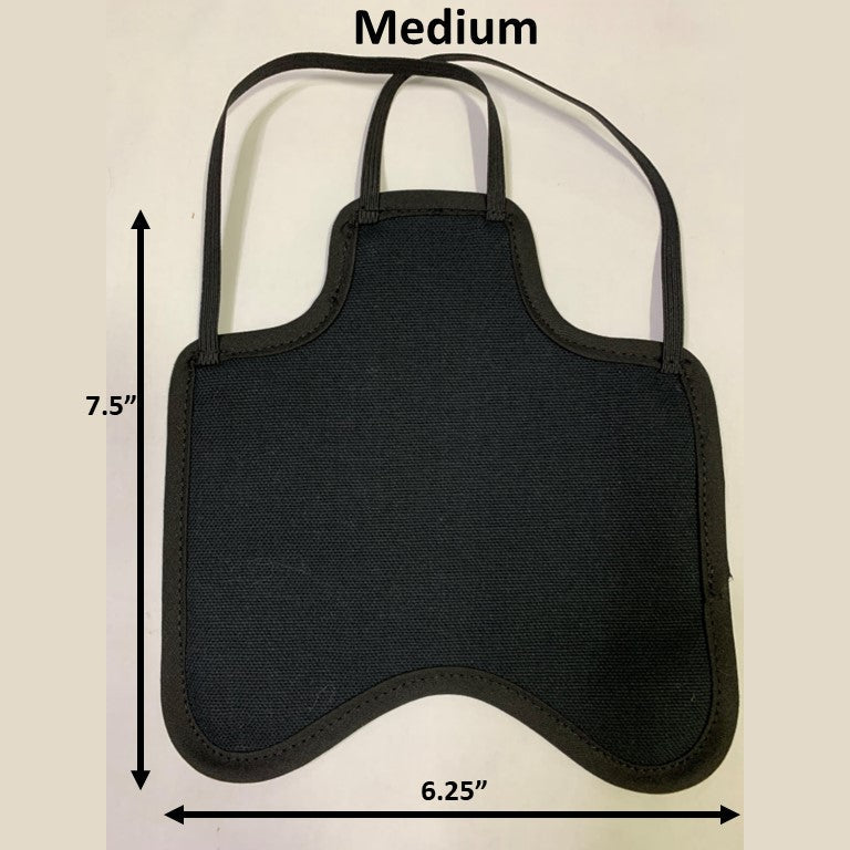 Navy hen saddle for small bantams by Crazy K Farm Pet and Poultry, made in USA, with single strap and backpack style for hens.